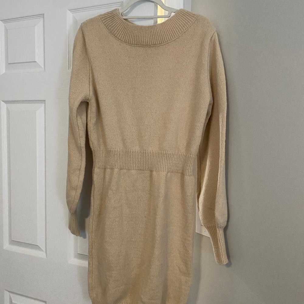 Beige Sweater Dress